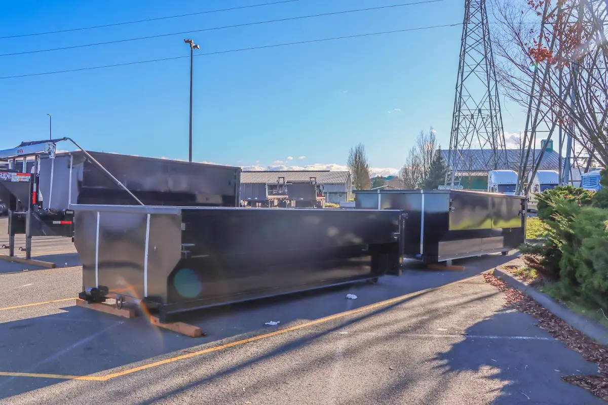 Roll-off dumpster ready for waste disposal at job site for Construction Dumpster Rental in Banning
